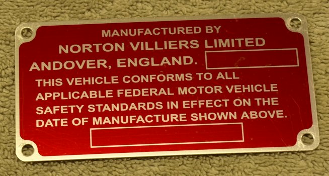 ID Plate, 750, 1971