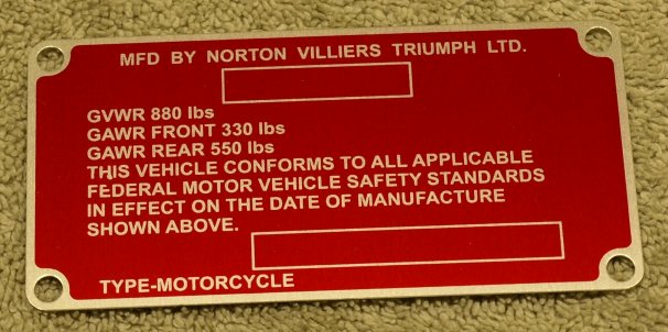 ID Plate, 850 MK3