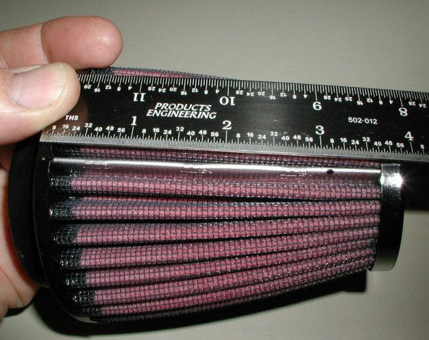 The filter marked prior to being cut.