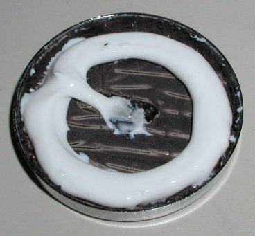 The silicone applied to the end cap.