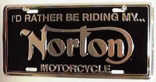  Norton License Plate 