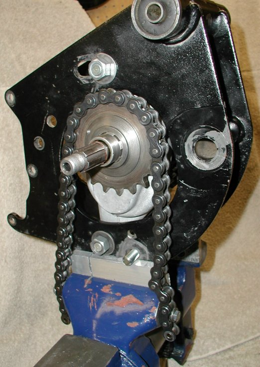 Chain to secure the main shaft from moving