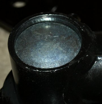 Welch plug in place in the swingarm.