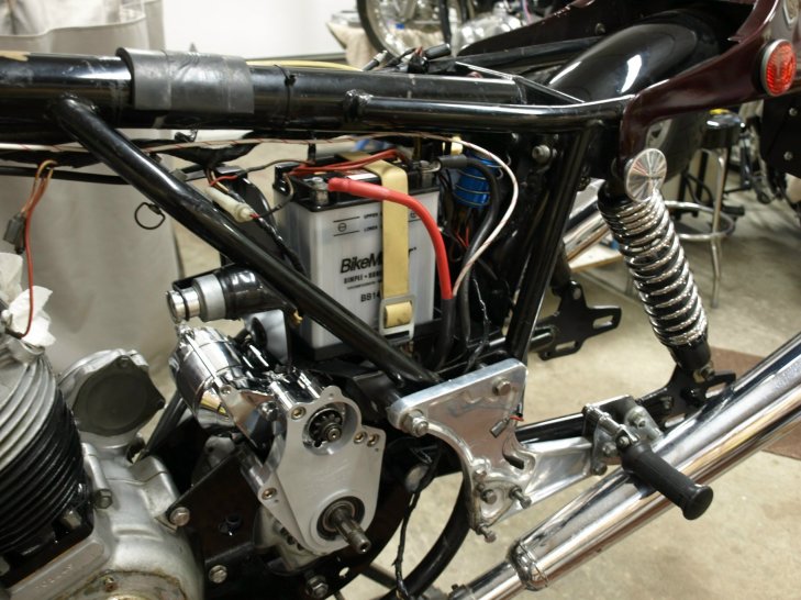 The starter motor ready for testing.