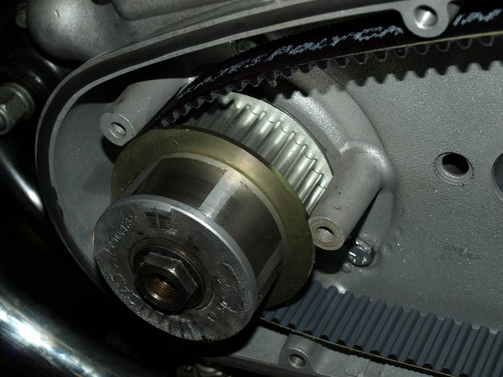 The drive pulley installed.