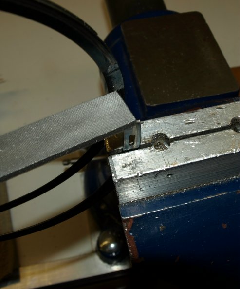 Filing a too long circlip.